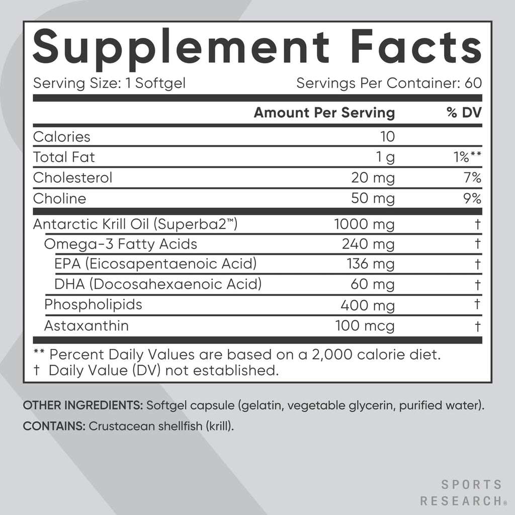 Sports Research Krill Oil with EPA & DHA Omega-3

