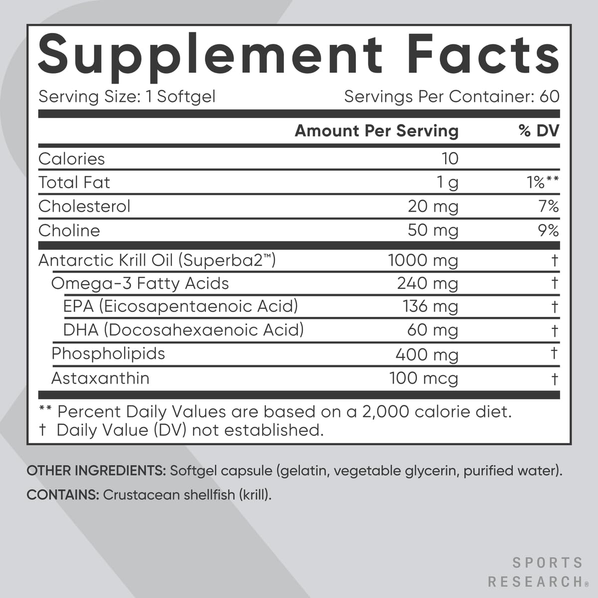 Sports Research Krill Oil with EPA & DHA Omega-3

