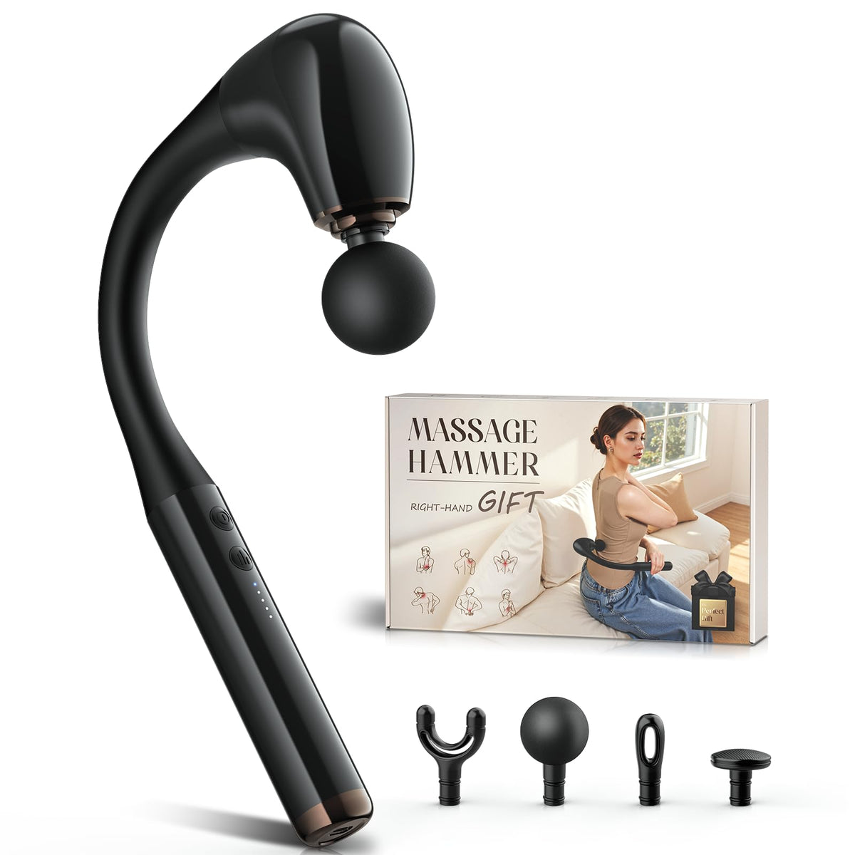 FVZ Massage Gun with Upgraded Extension Handle Deep Tissue Percussion