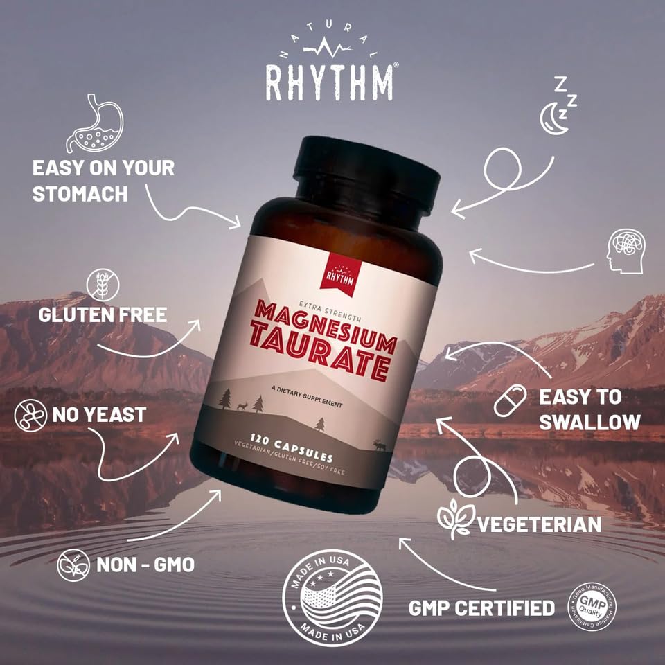 Magnesium Taurate Supplement for Heart & Nerve - Made in USA

