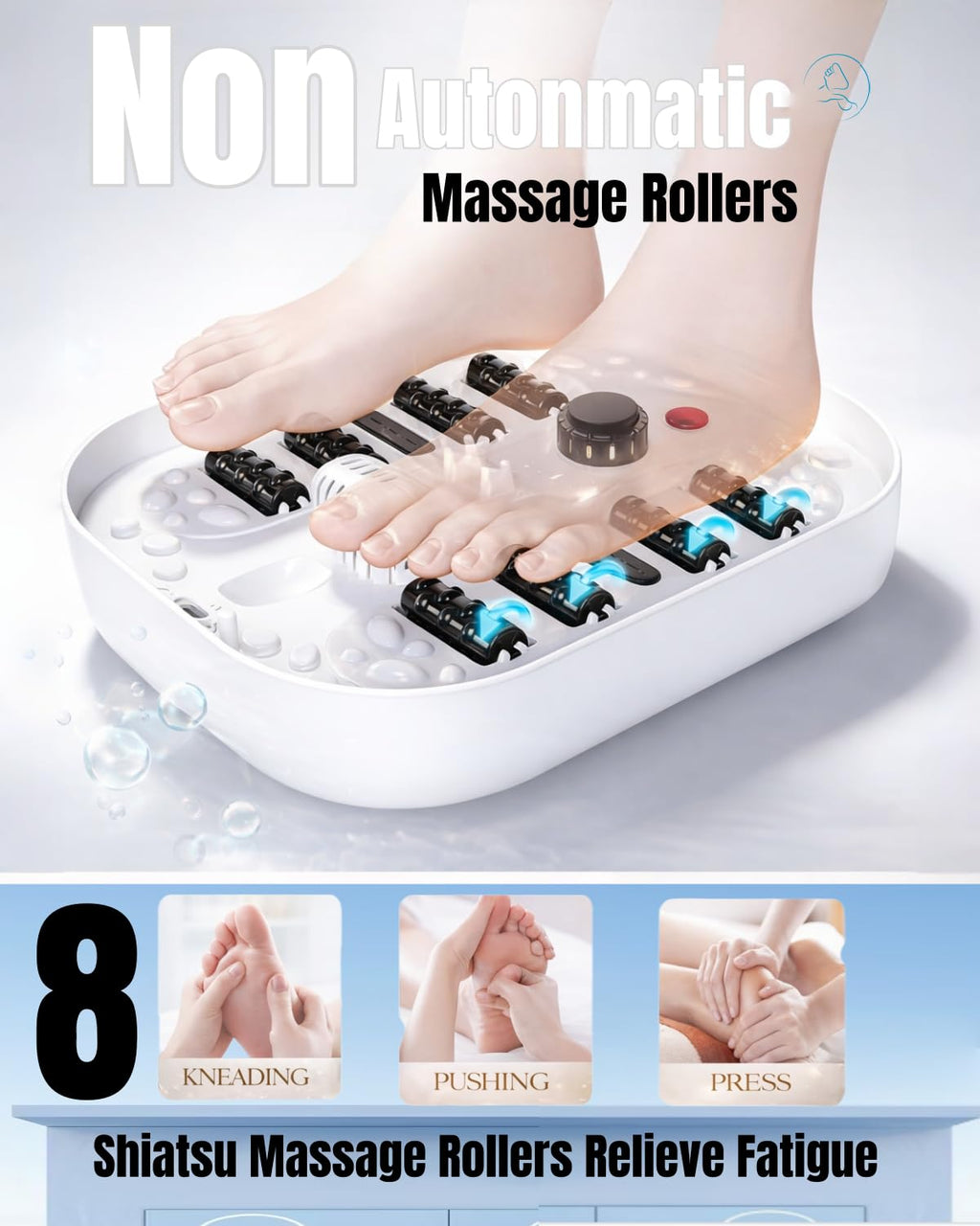 Foot Spa Massager Collapsible Heated Bath | Shiatsu Rollers


