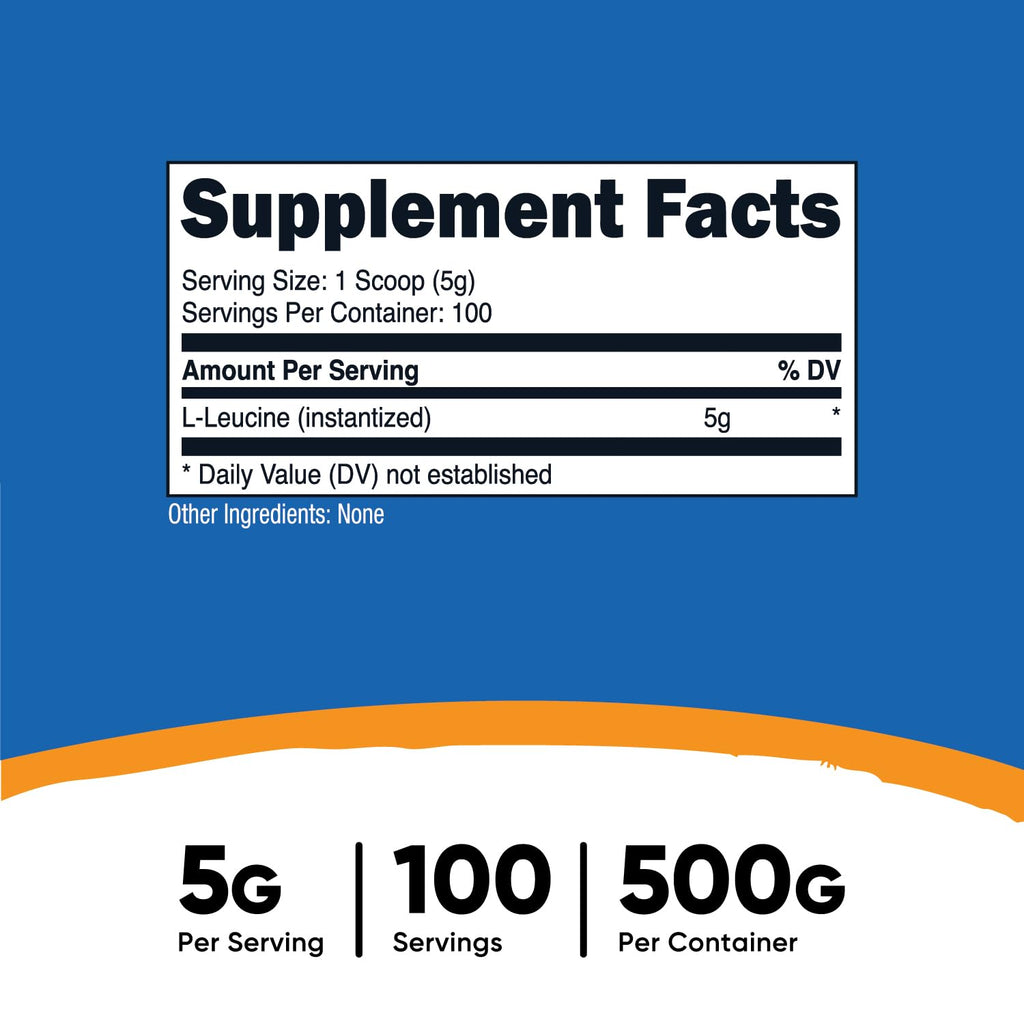 Nutricost L-Leucine Powder Non-GMO Gluten Free BCAA

