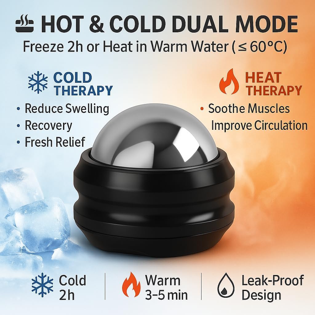 Cold Massage Roller Ball by Flyfan – Handheld Muscle Roller

