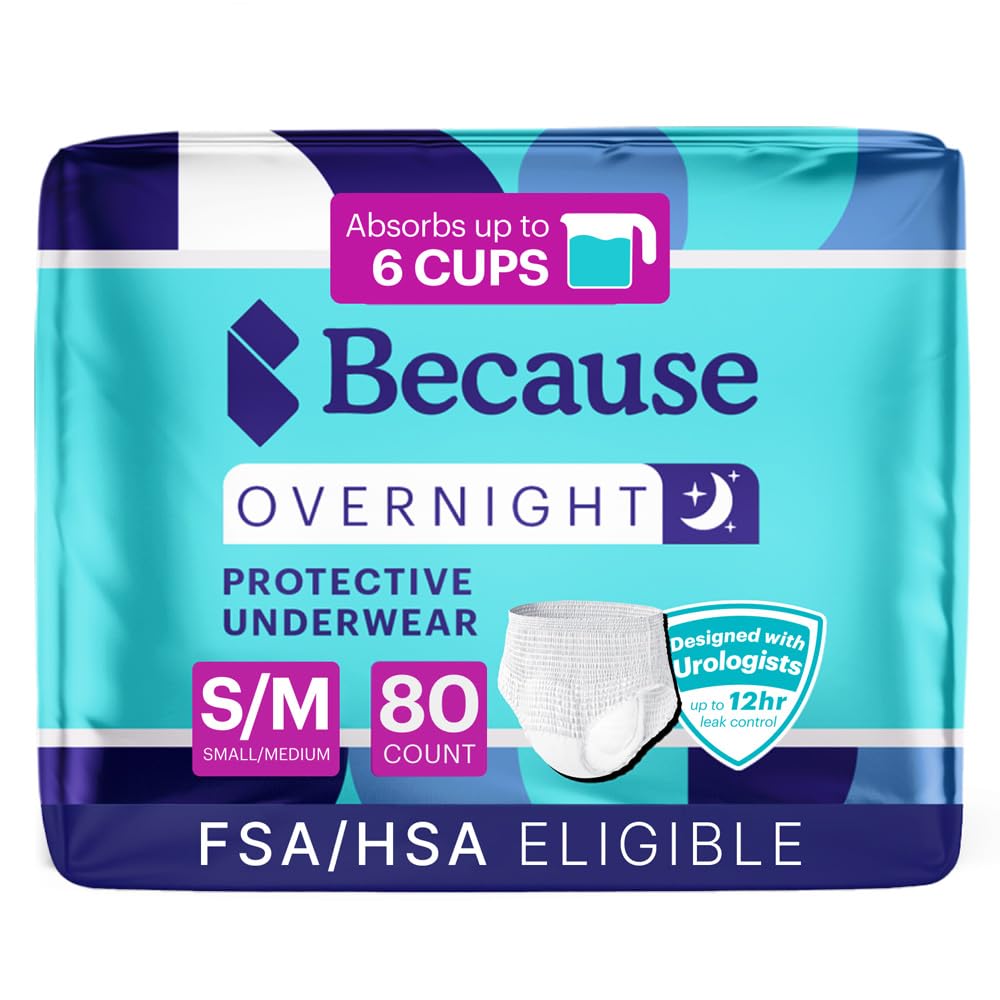 Because Overnight Absorbency Incontinence Underwear for Adults