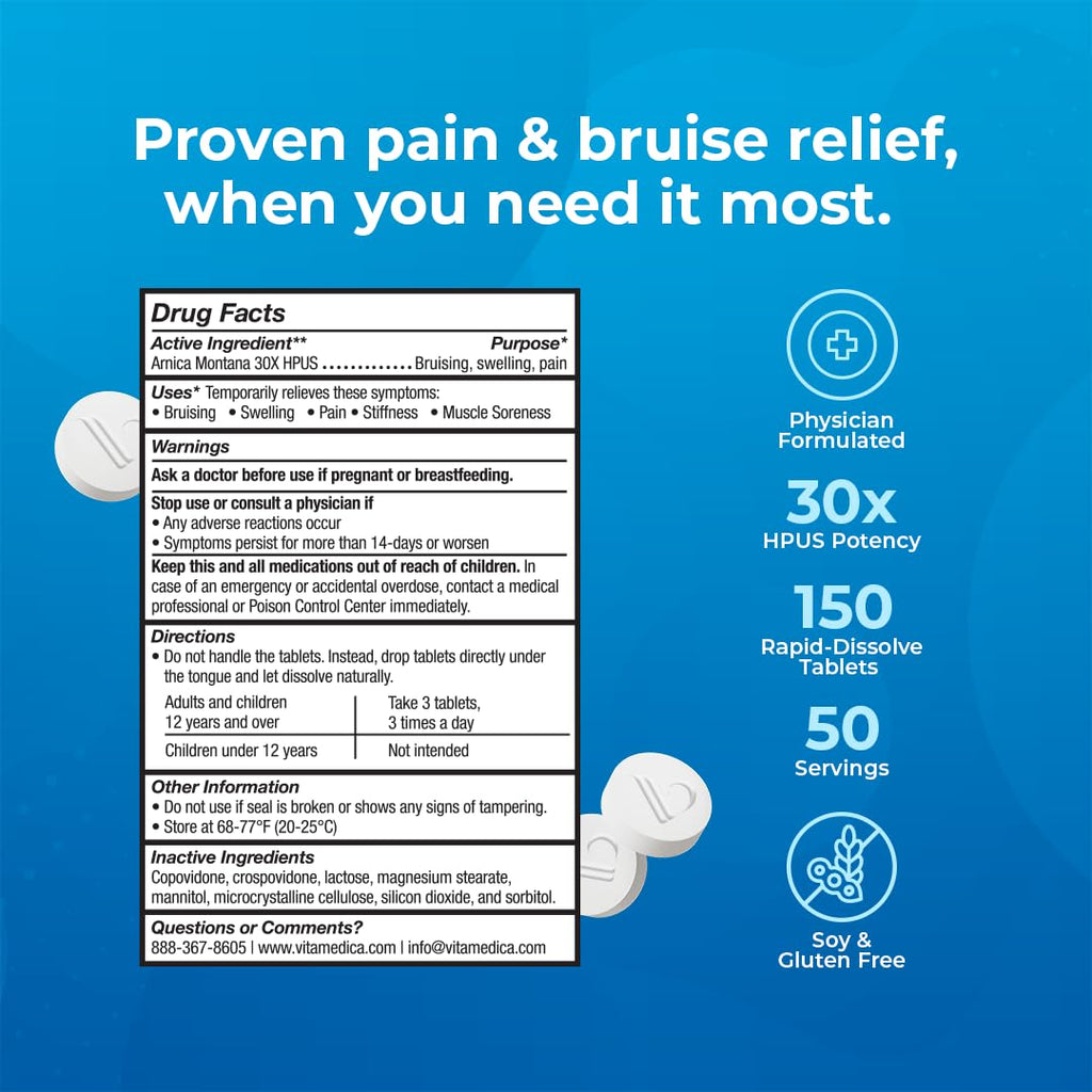 VitaMedica Arnica Montana 30X Tablets - Homeopathic Support

