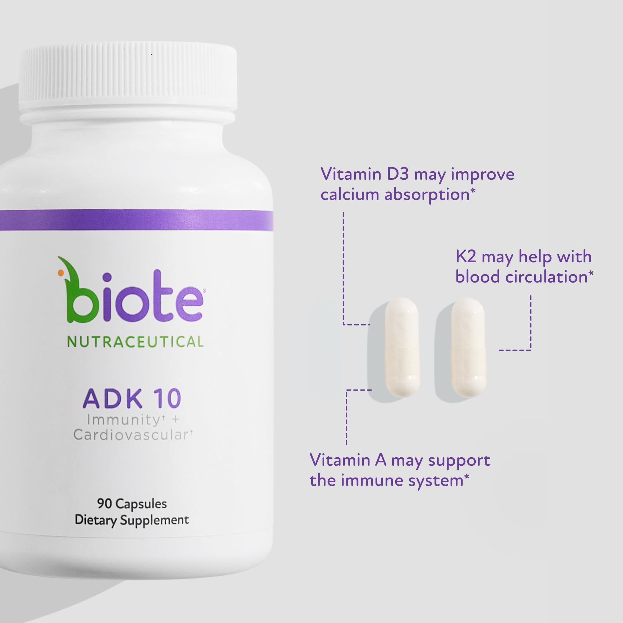 Biote Immunity & Cardiovascular Vitamin D Dietary Supplement

