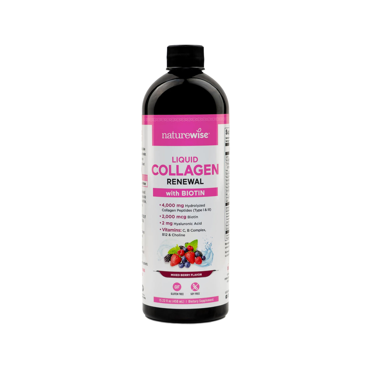 NatureWise Hydrolyzed Liquid Collagen 4000mg for Skin, Hair & Nails