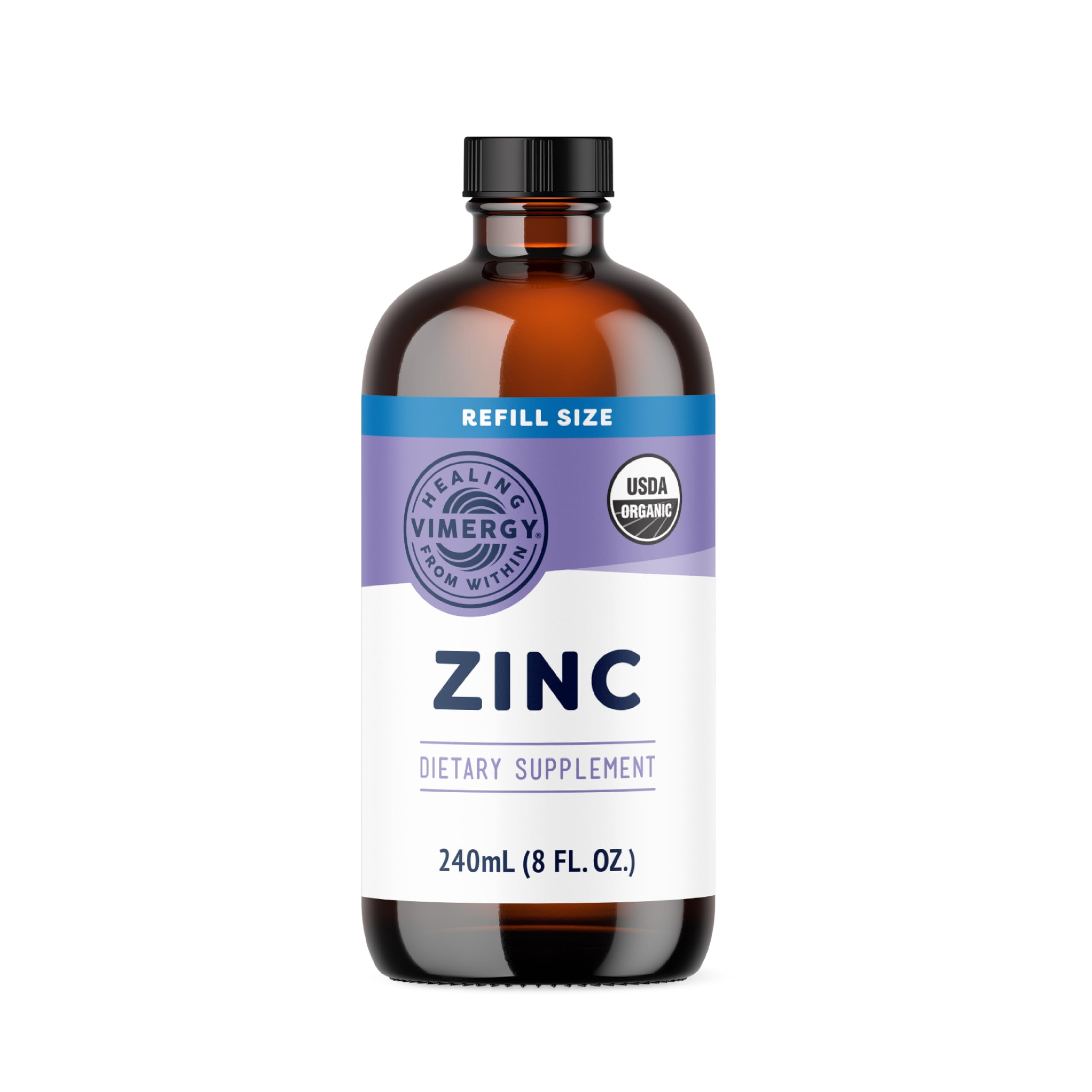 VIMERGY Liquid Zinc Supplement for Immune Support – 7.5 mg per serving, USDA Organic, Vegan