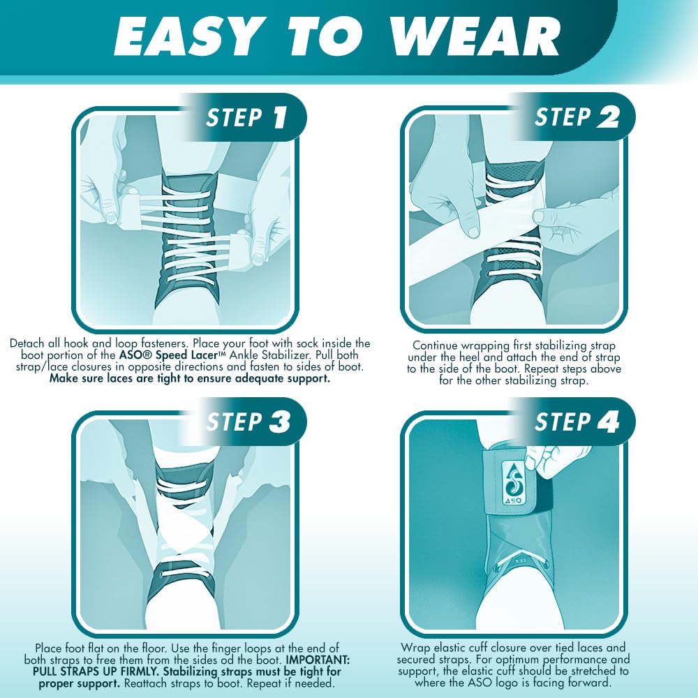Med Spec ASO Speed Lacer Ankle Stabilizer | Fast Tightening

