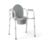 Medline 3-in-1 Steel Bedside Commode - Folding Frame

