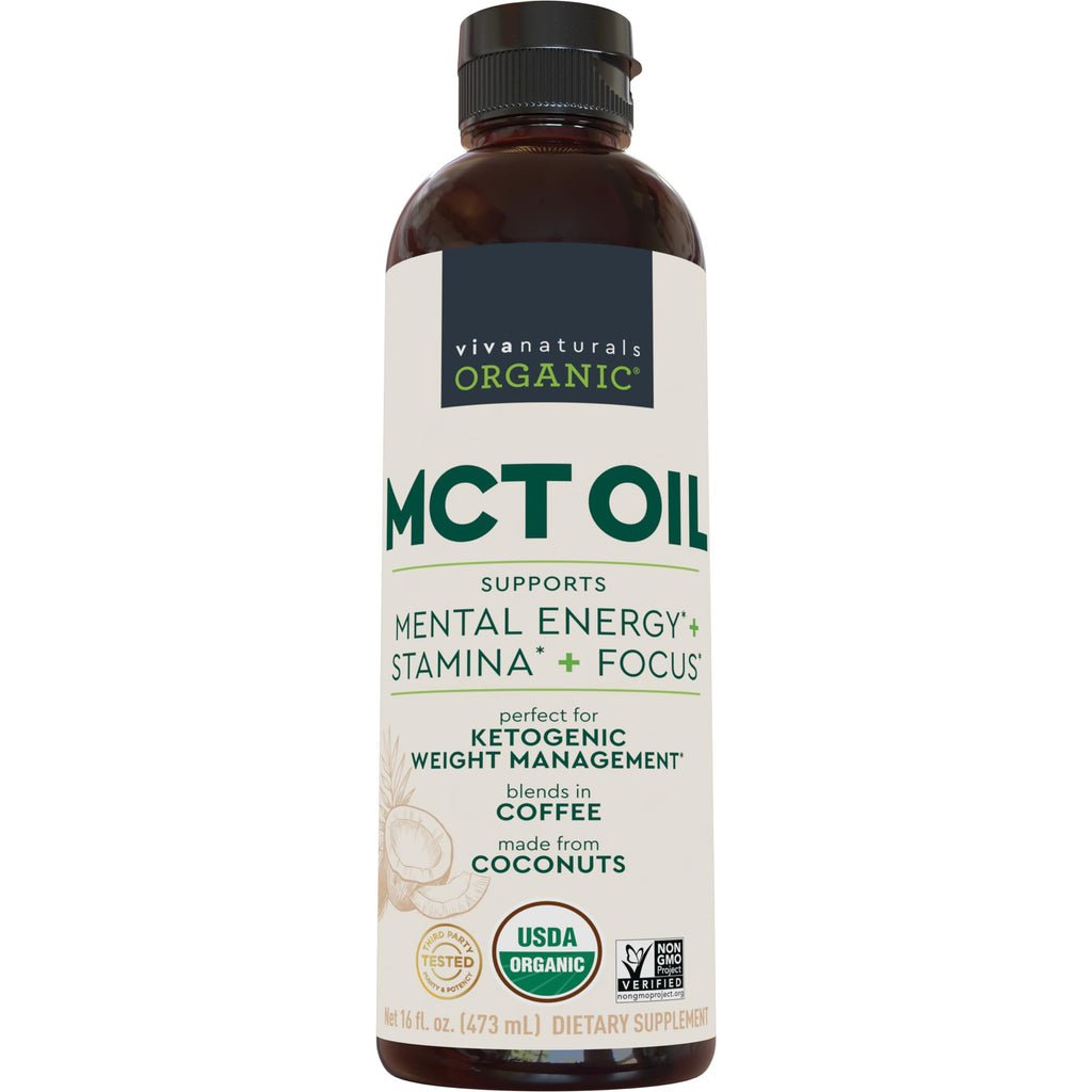 Viva Naturals Organic MCT Oil – Keto, Paleo, Non-GMO, USDA Organic