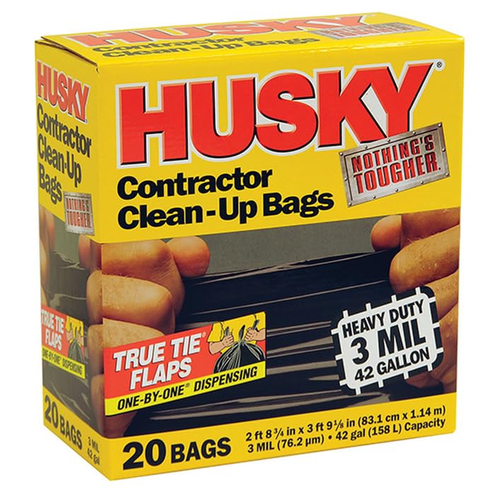 Husky Contractor Clean-Up Bags - High-Performance Polyethylene
