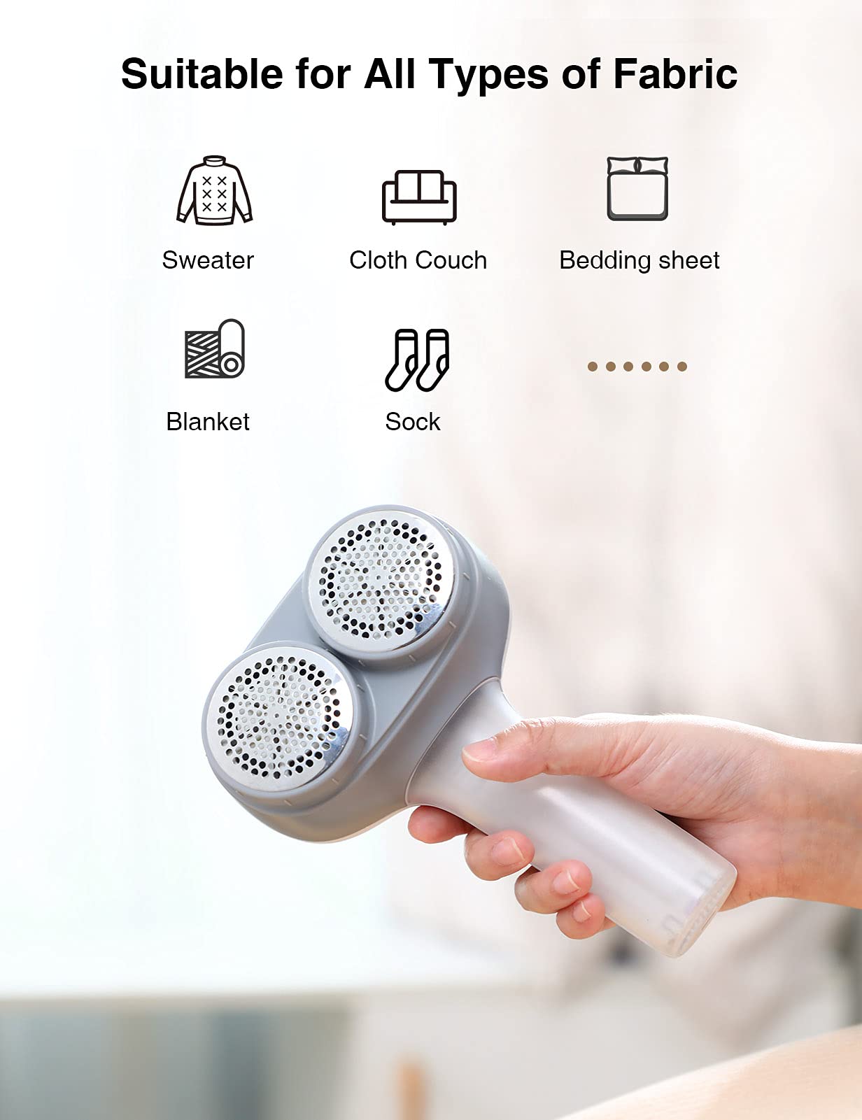 VASSON Fabric Shaver - Electric Lint Remover with Dual-Head

