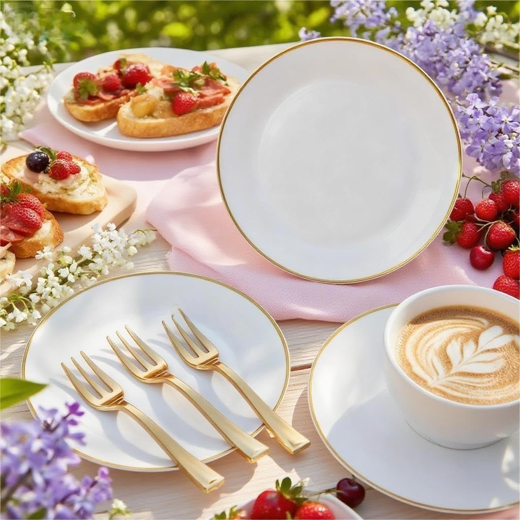 Festiva Disposable Dessert Plates with Forks

