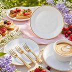 Festiva Disposable Dessert Plates with Forks

