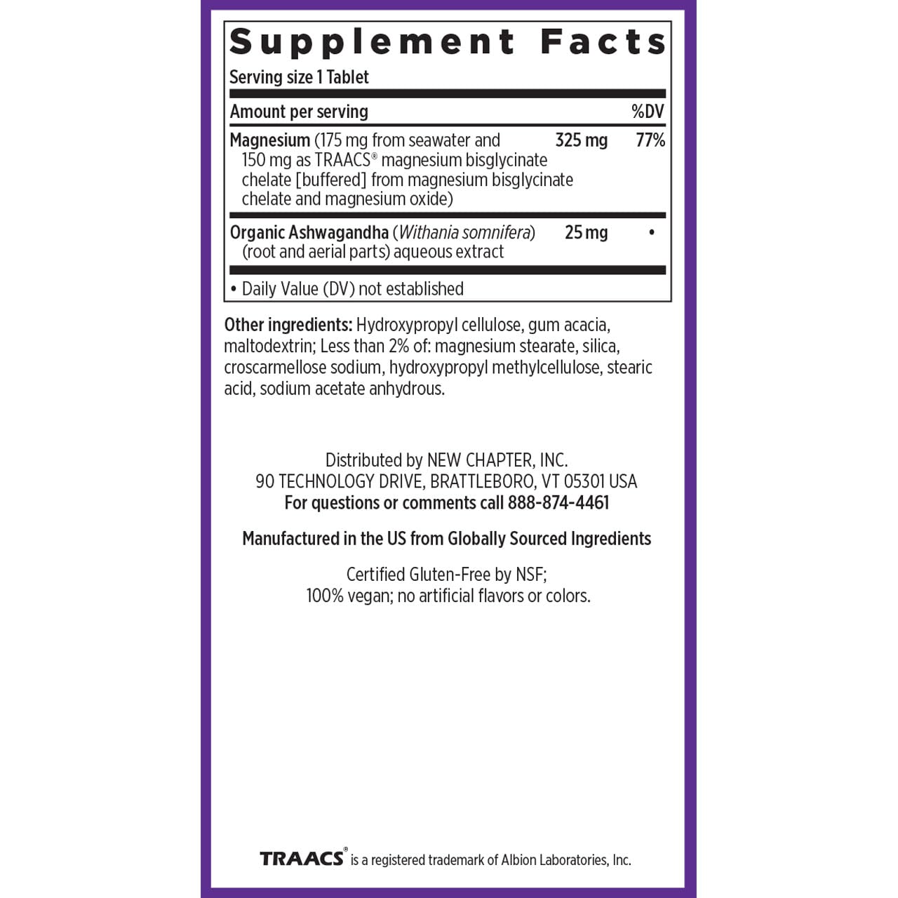 Magnesium + Ashwagandha Supplement by New Chapter

