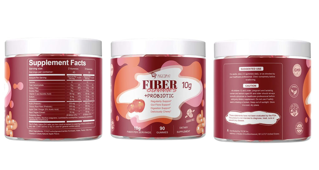 Migcopat Fiber Gummies with Probiotics | Digestive Health


