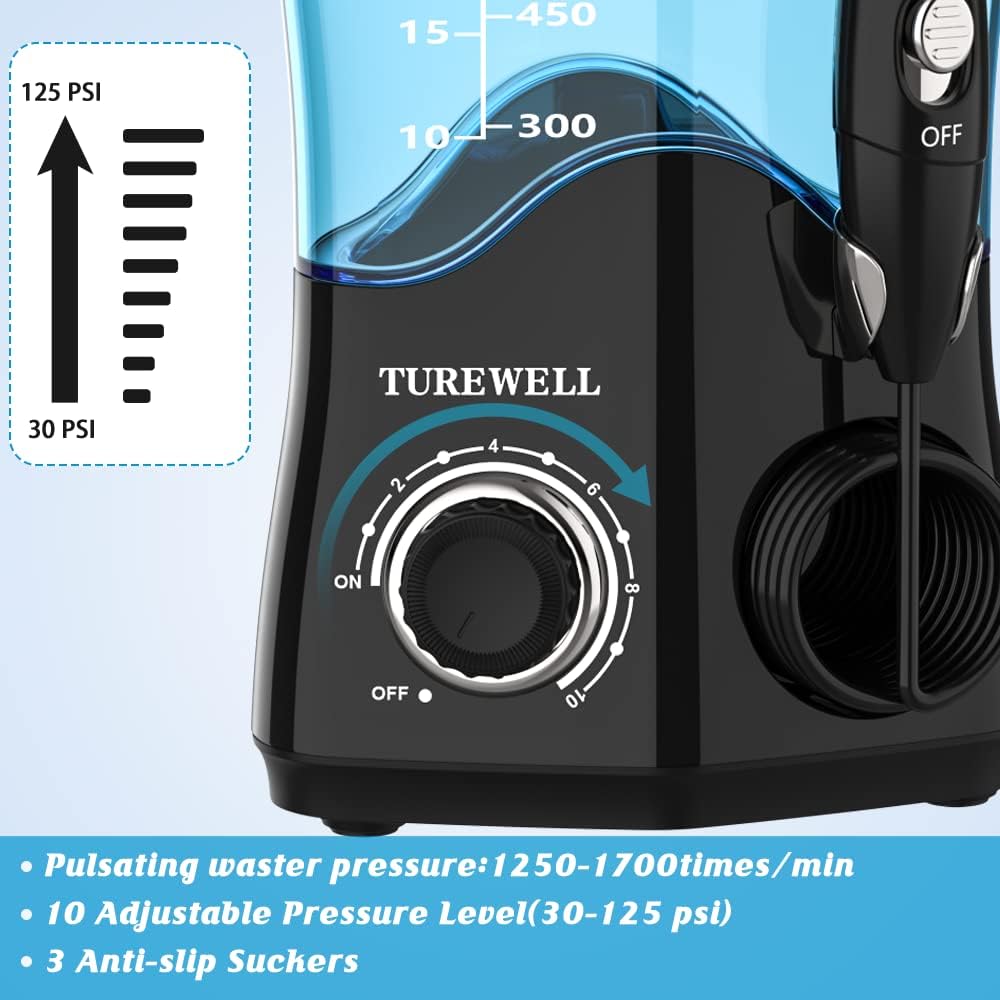 TUREWELL Water Dental Flosser | 8 Jet Tips

