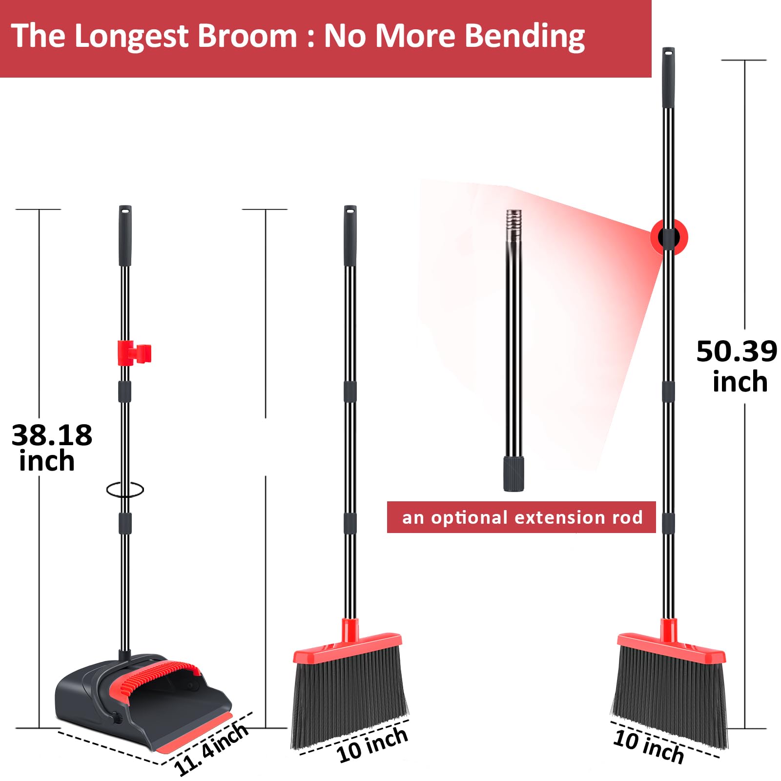Kelamayi Extendable Broom and Dustpan Set

