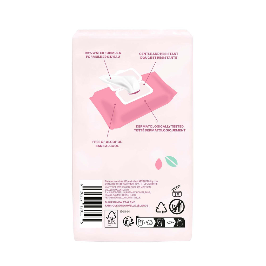 ATTITUDE Baby Water Wipes EWG Verified Unscented

