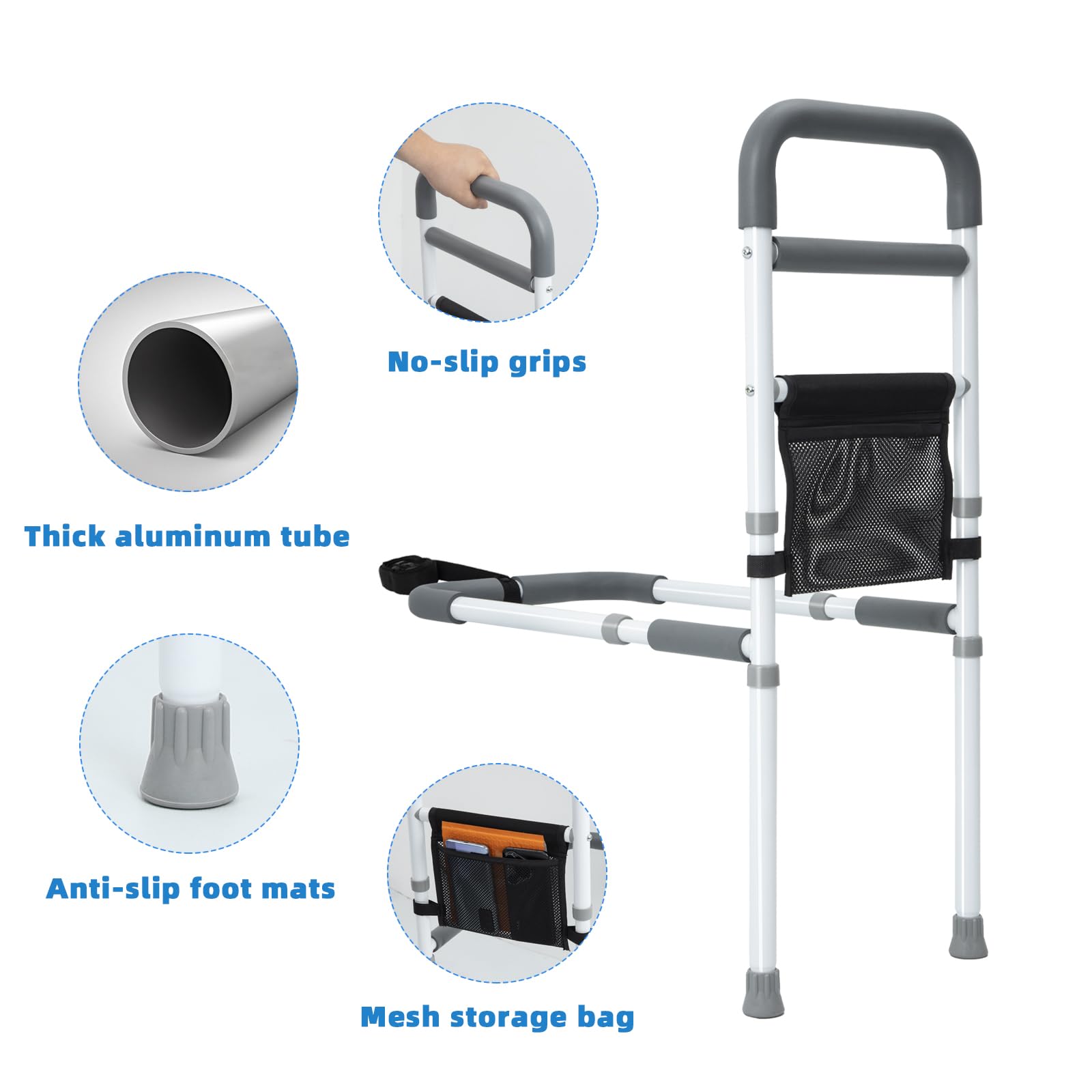 Bed Rail for Elderly Safety - Adjustable Bed Assist Rail

