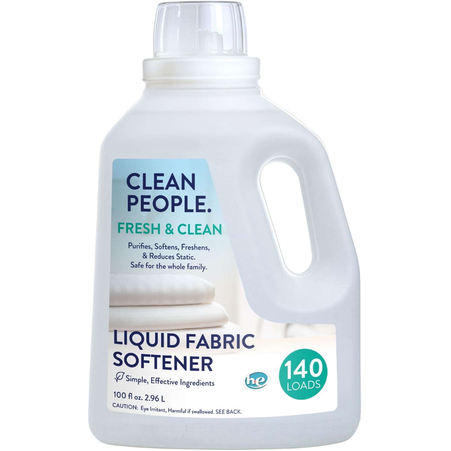 Liquid Fabric Softener by The Clean People - Softens Fabrics and Reduces Static - Vegan
