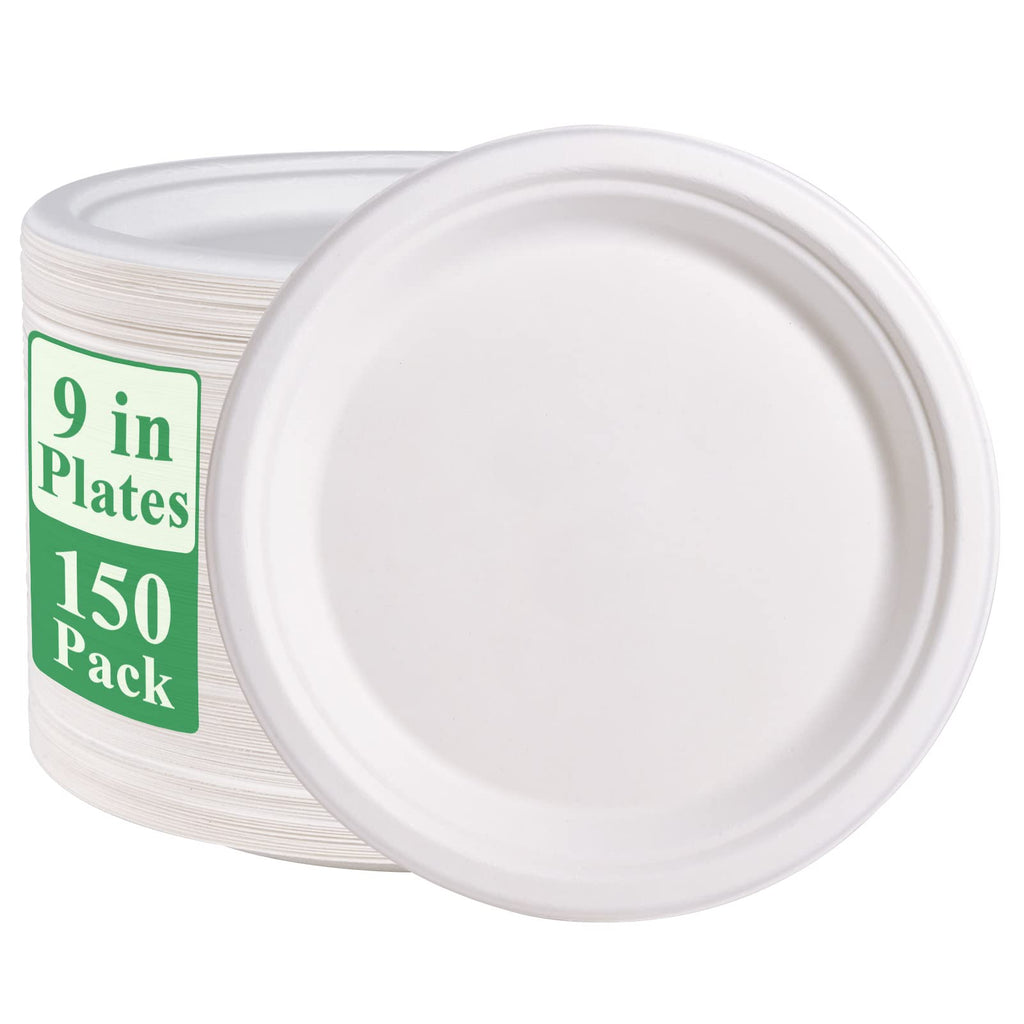 Vplus Bagasse Paper Plates – Compostable Heavy-Duty

