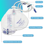 Urinary Drainage Bag with Anti-Reflux Chamber - Medical-Grade

