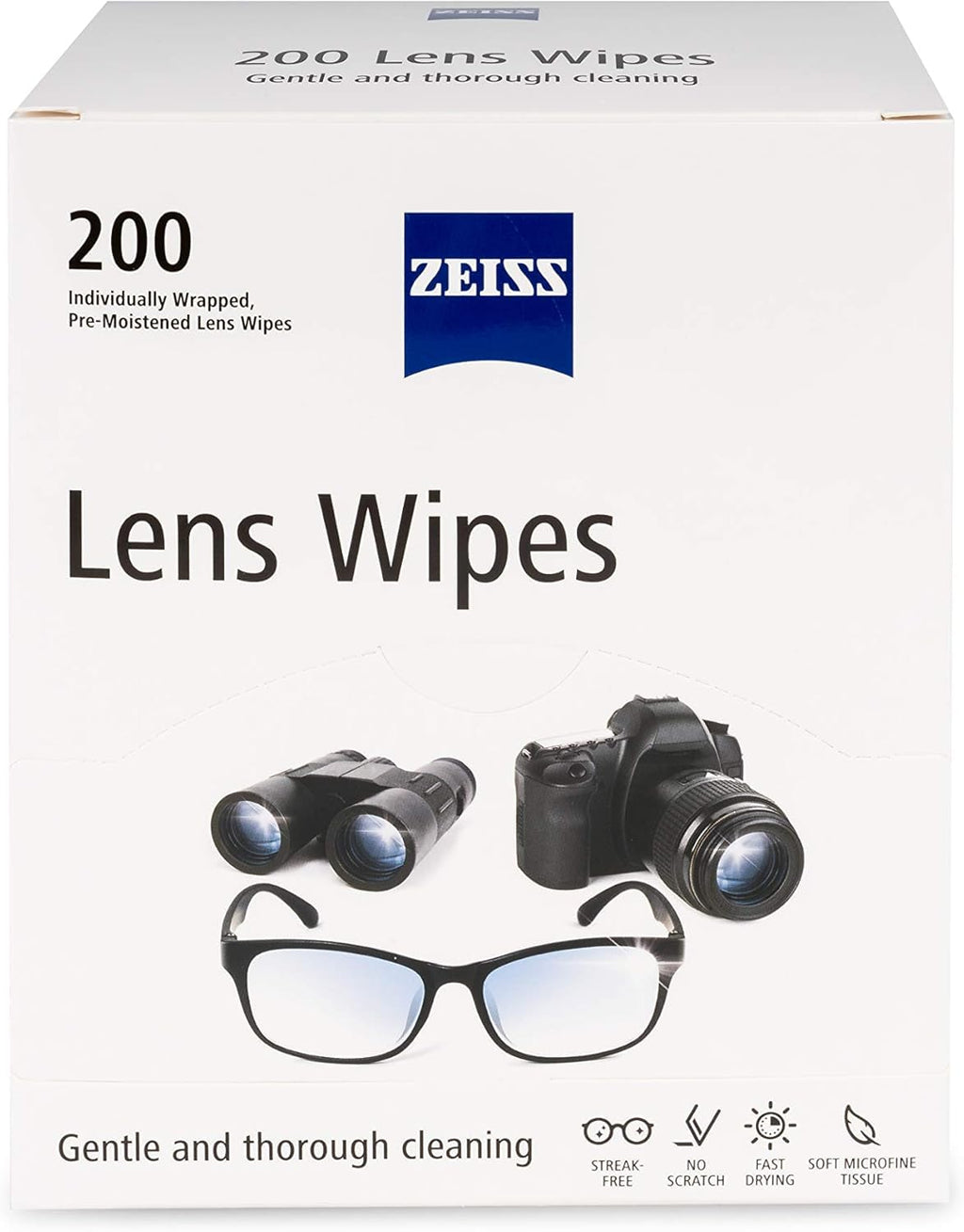 ZEISS Pre-Moistened Glasses Wipes for Clean Lenses