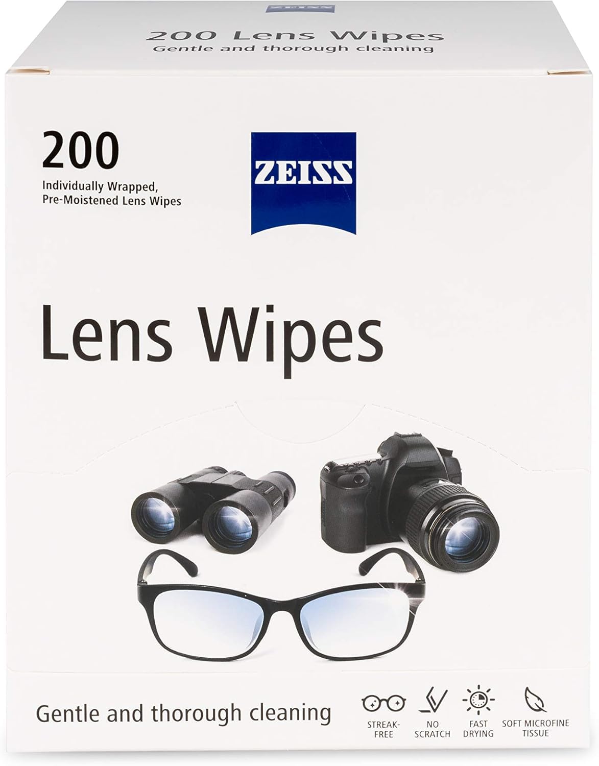 ZEISS Pre-Moistened Glasses Wipes for Clean Lenses