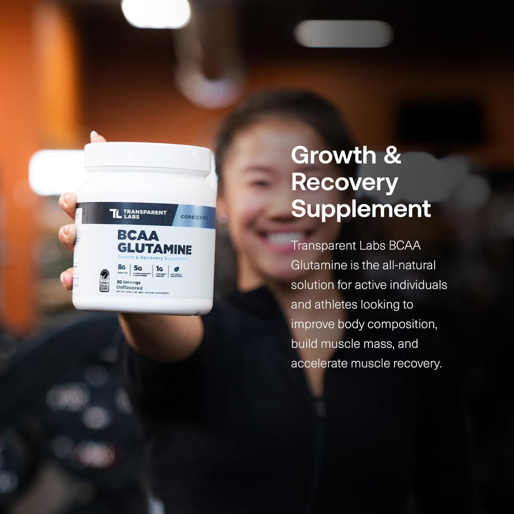 BCAA Glutamine Powder by Transparent Labs for Recovery

