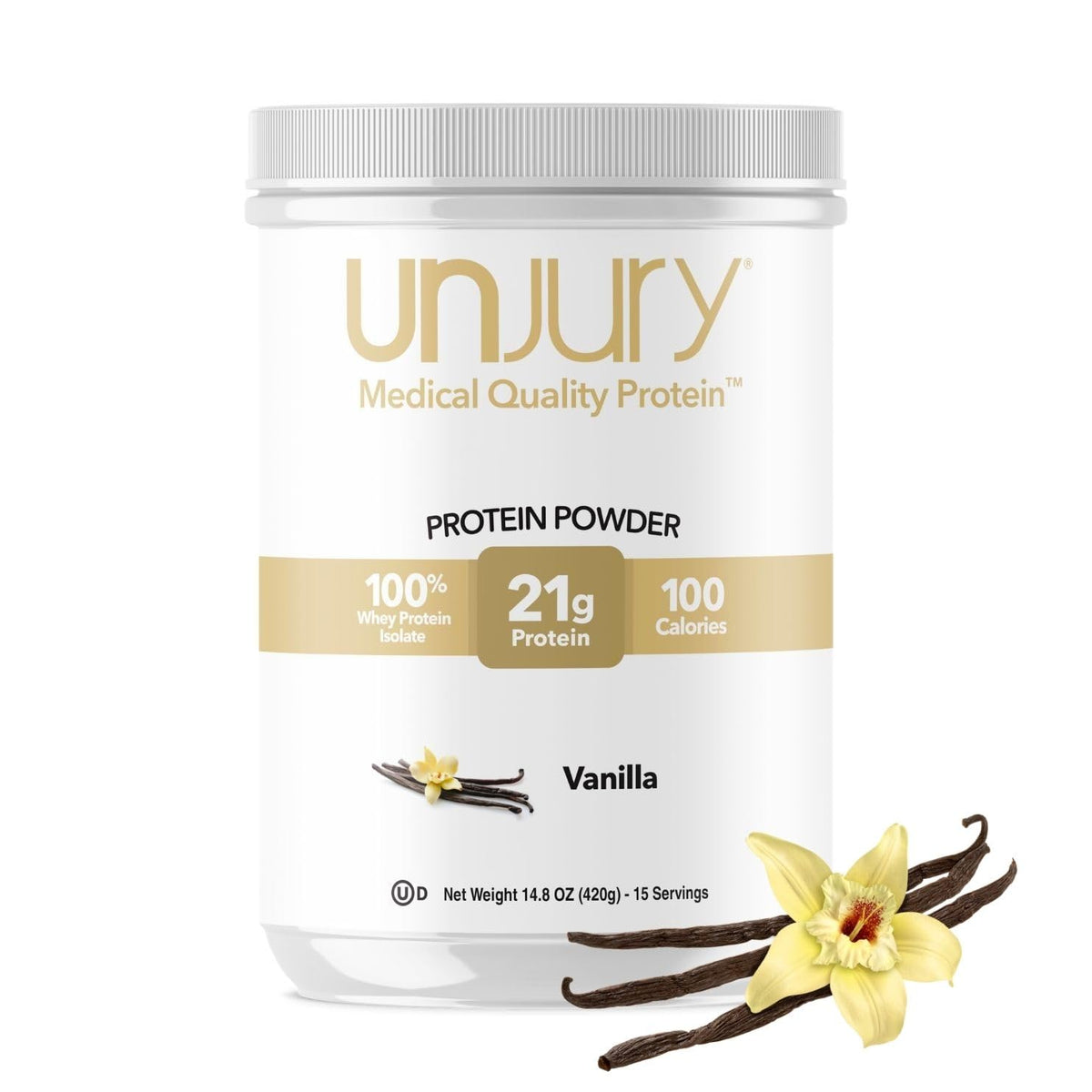 Unjury Whey Protein Isolate Powder, 21g Protein per Serving, Gluten Free Kosher
