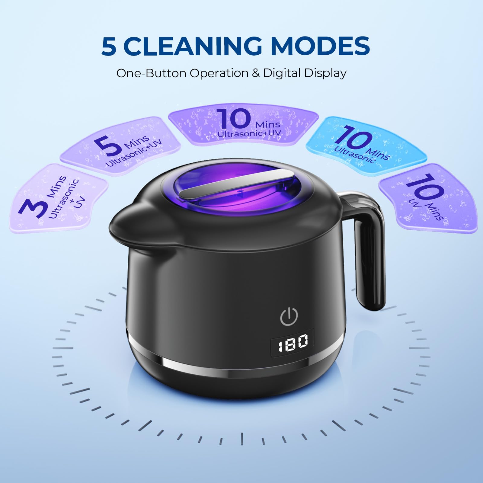 Ultrasonic Retainer Cleaner Machine for Dentures & Aligners

