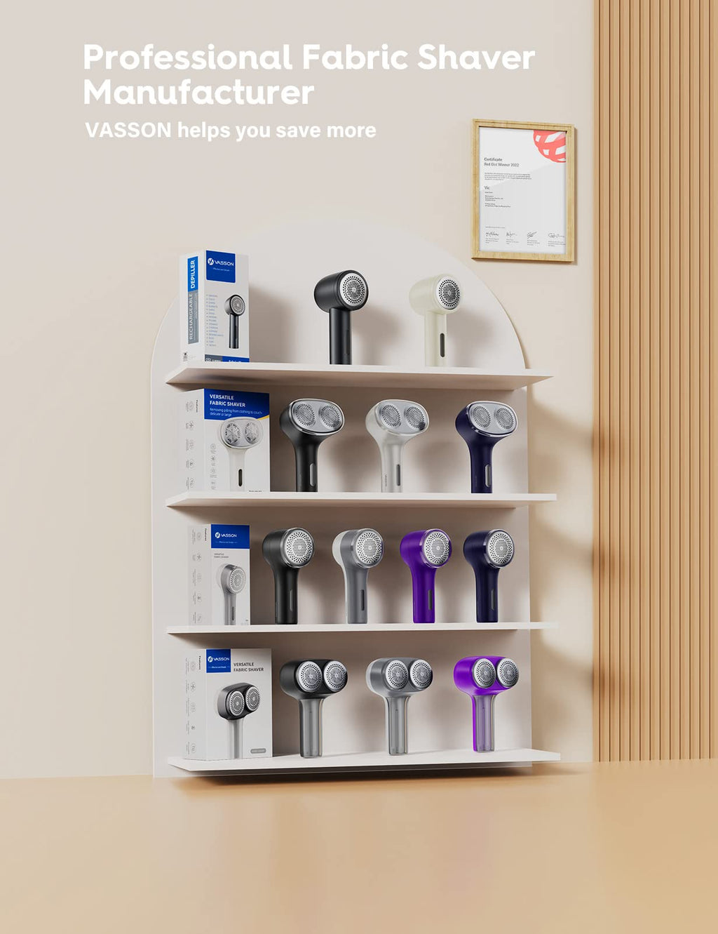 VASSON Fabric Shaver - Electric Lint Remover with Dual-Head

