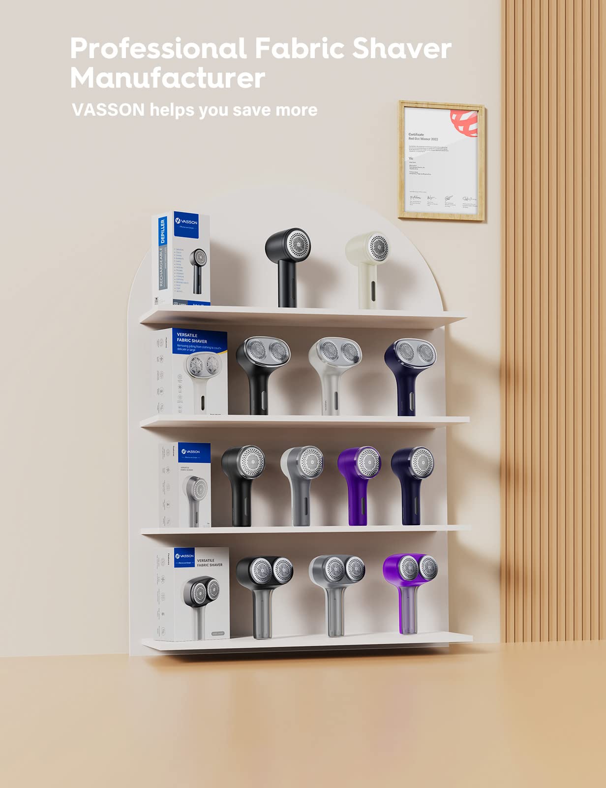 VASSON Fabric Shaver - Electric Lint Remover with Dual-Head

