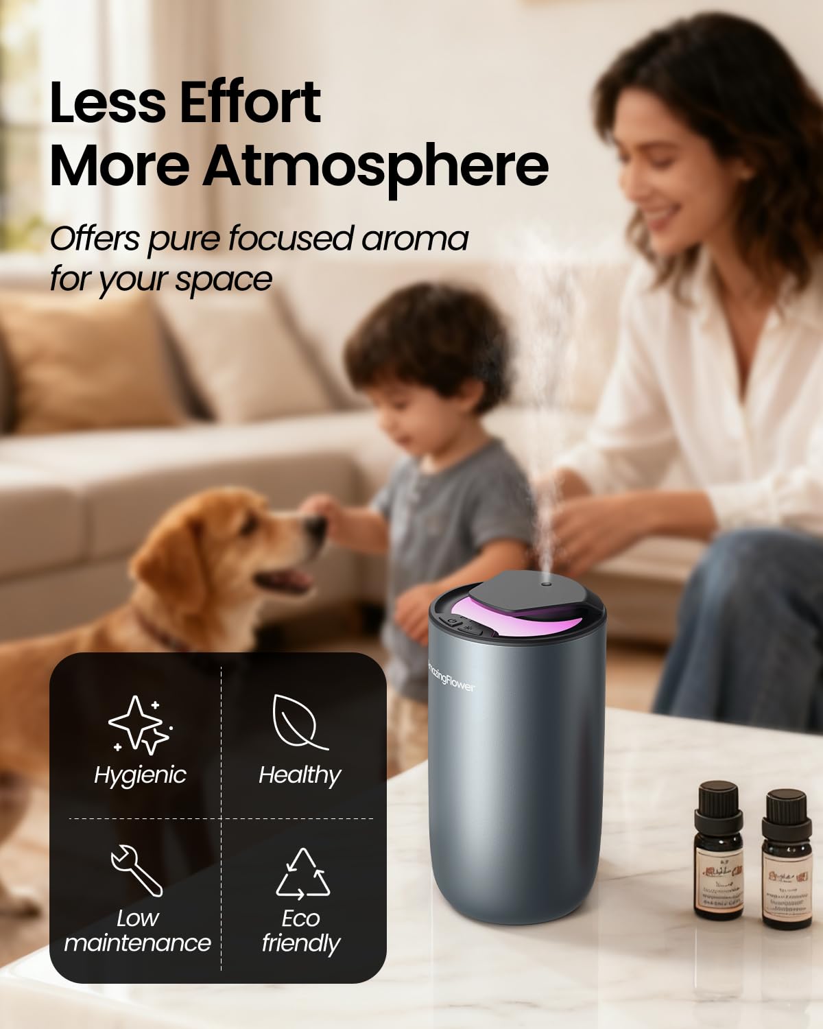 Waterless Essential Oil Diffuser for Car & Home

