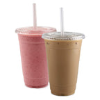 Clear Plastic Cups with Flat Lids by TashiBox

