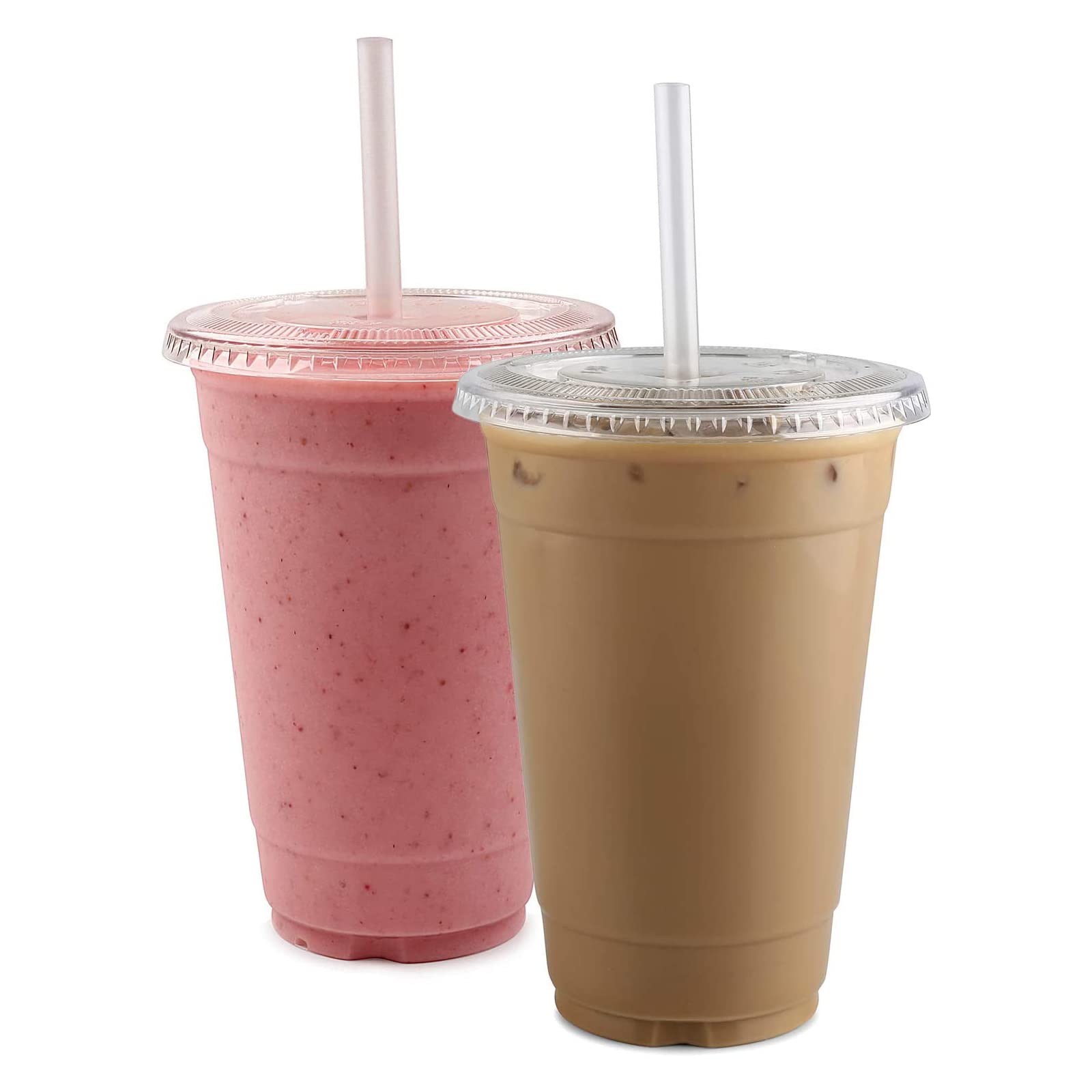 Clear Plastic Cups with Flat Lids by TashiBox

