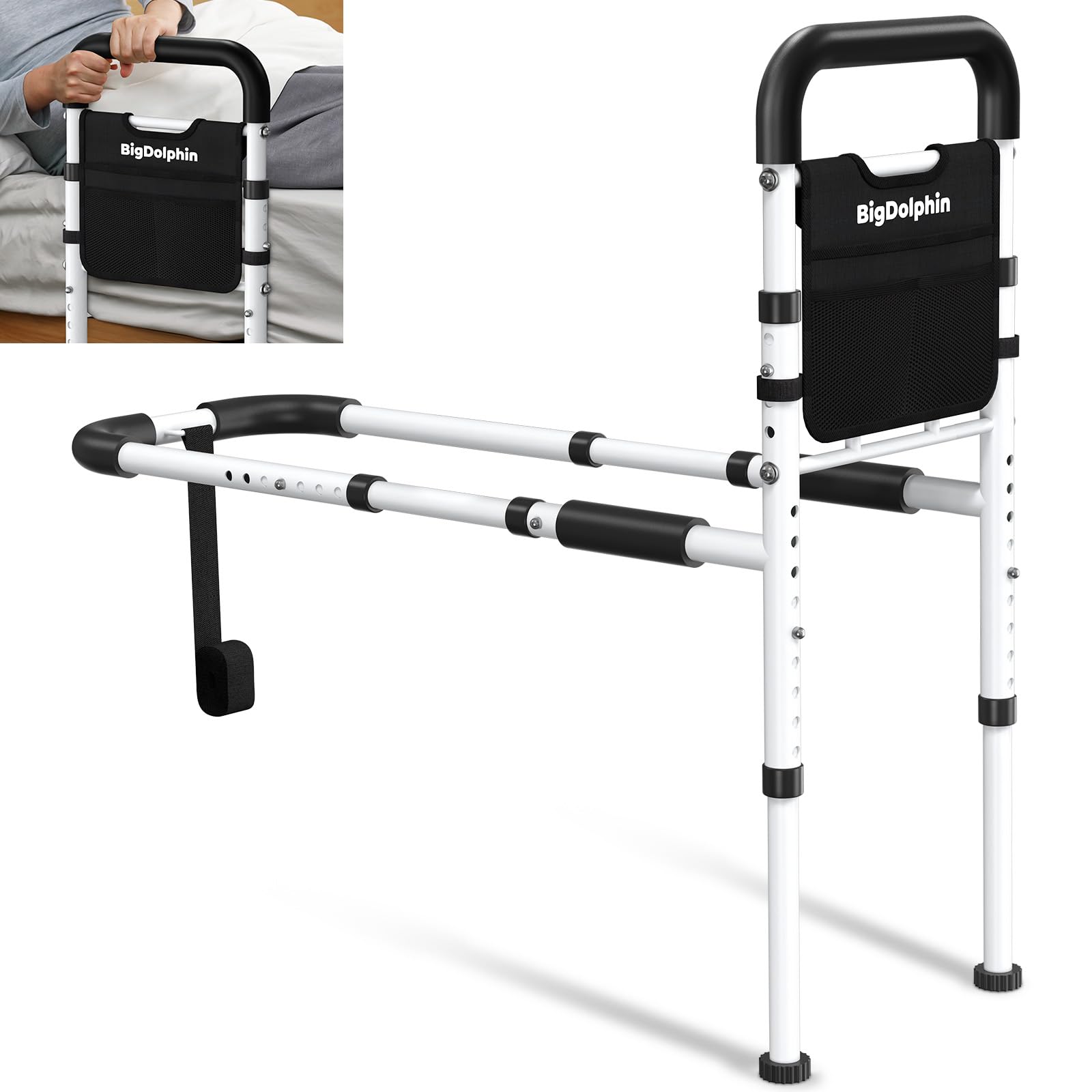 BigDolphin Bed Rail for Elderly Safety - ASTM-Approved, Supports 350 lbs