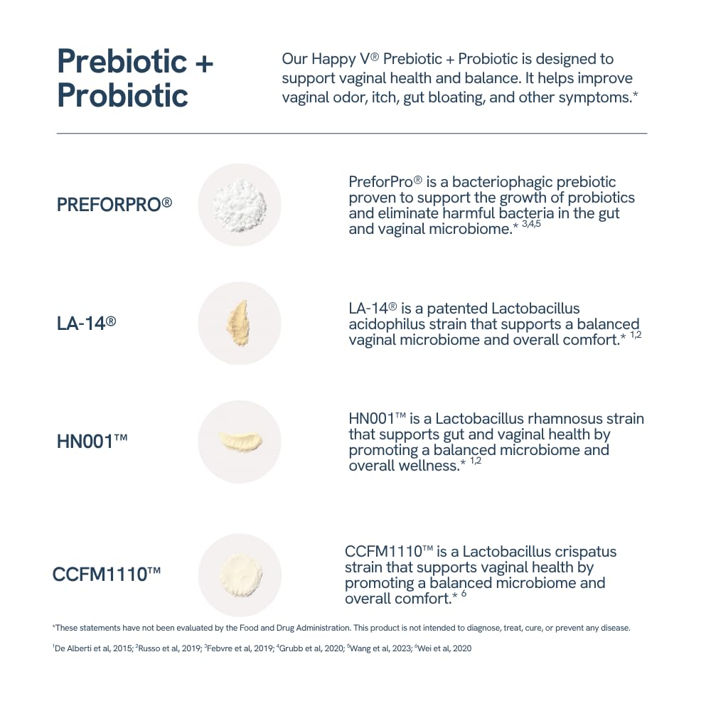 Happy V Women's Probiotic for Vaginal Health

