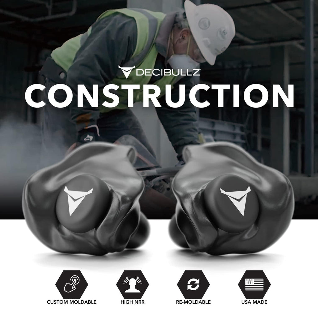 Decibullz Custom Molded Earplugs 31dB NRR Hearing Protection

