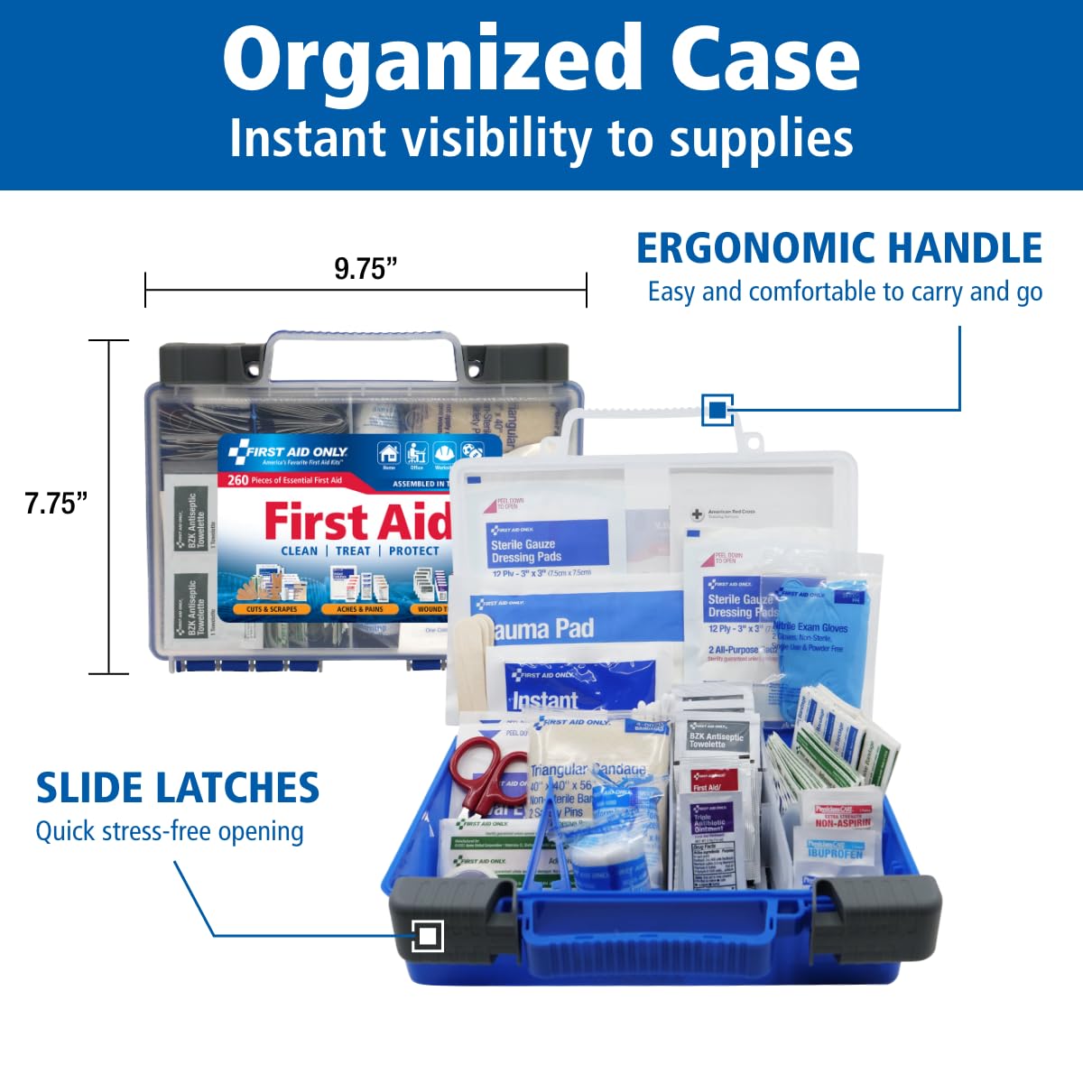 First Aid Only OSHA-Compliant First Aid Kit | Portable Case

