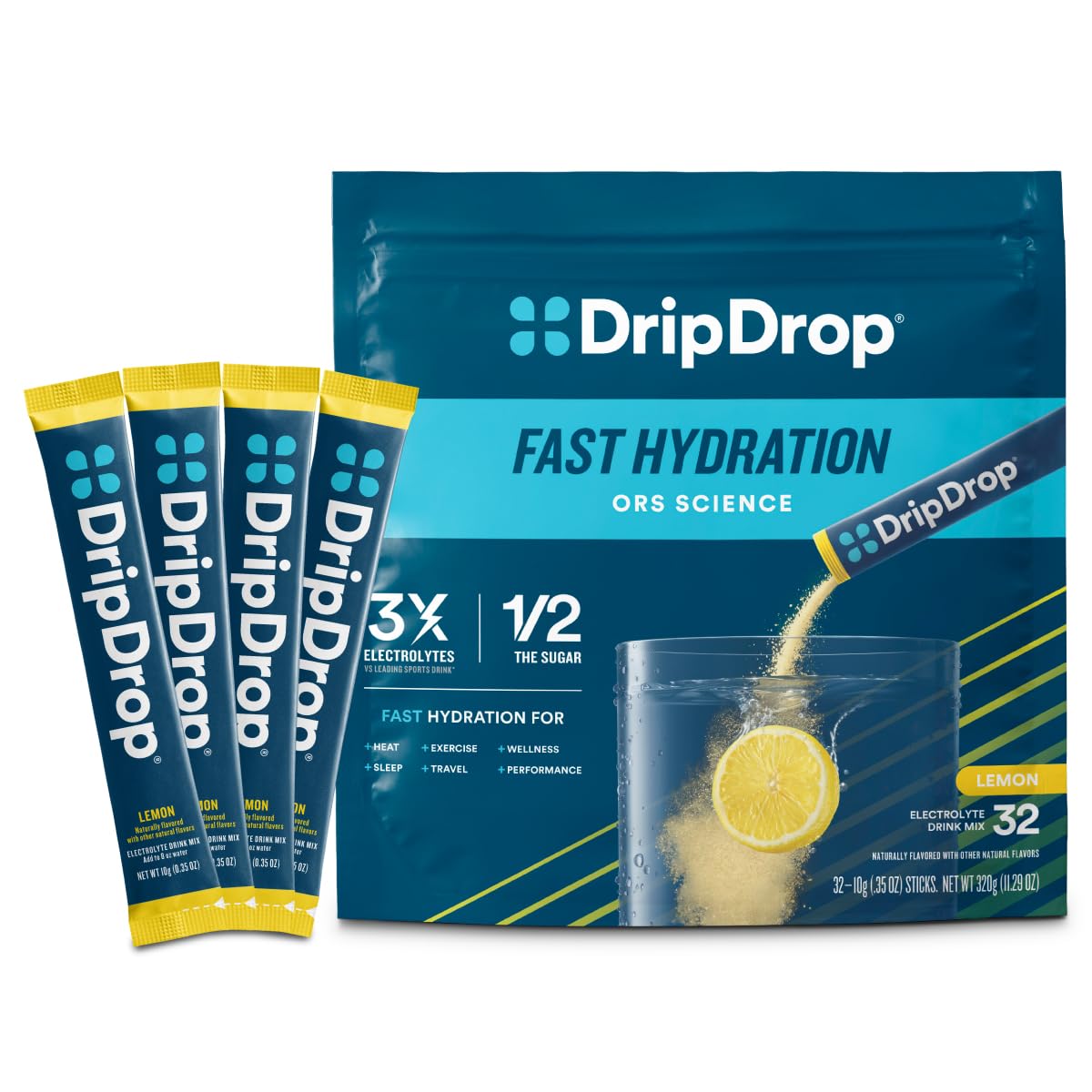 DripDrop Hydration Packets - Electrolyte Powder Drink Mix