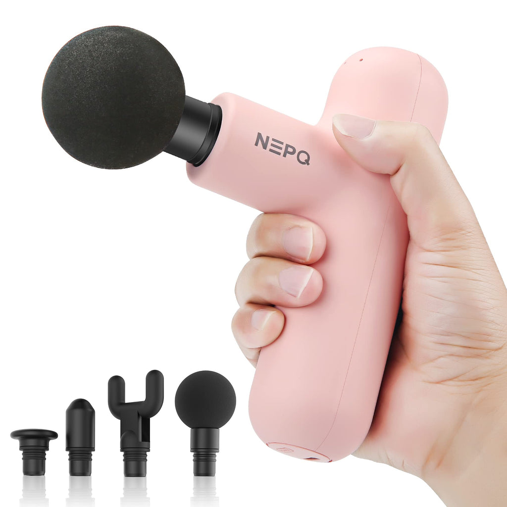 NEPQ Mini Massage Gun - Portable Percussion Massager with 4 Heads