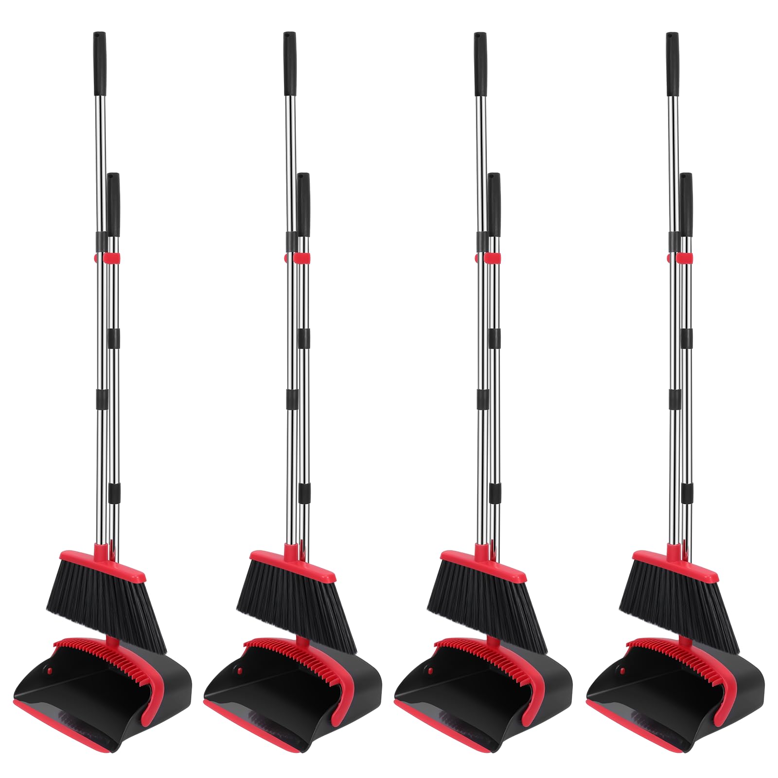 NACENA Broom and Dustpan Set with 52-in Adjustable Handle for Home Kitchen Office