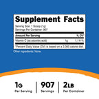 Nutricost Ascorbic Acid Powder Vitamin C Gluten Free Non-GMO

