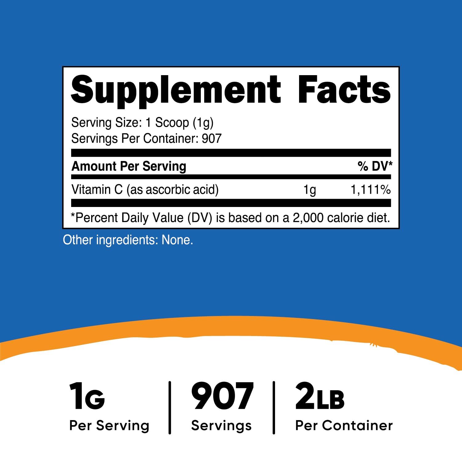 Nutricost Ascorbic Acid Powder Vitamin C Gluten Free Non-GMO

