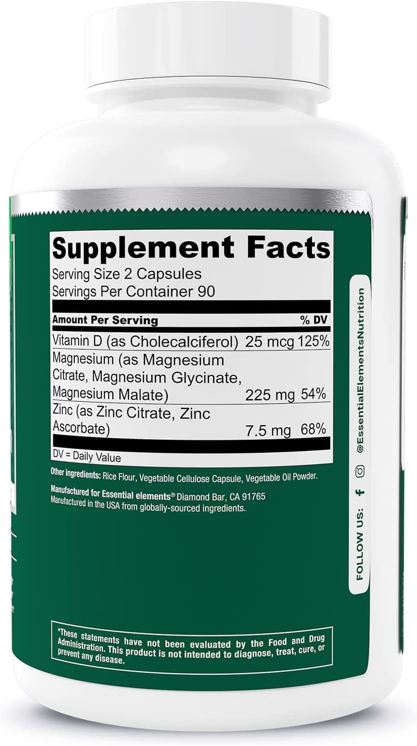 Essential Elements Magnesium Plus Zinc with Vitamin D3

