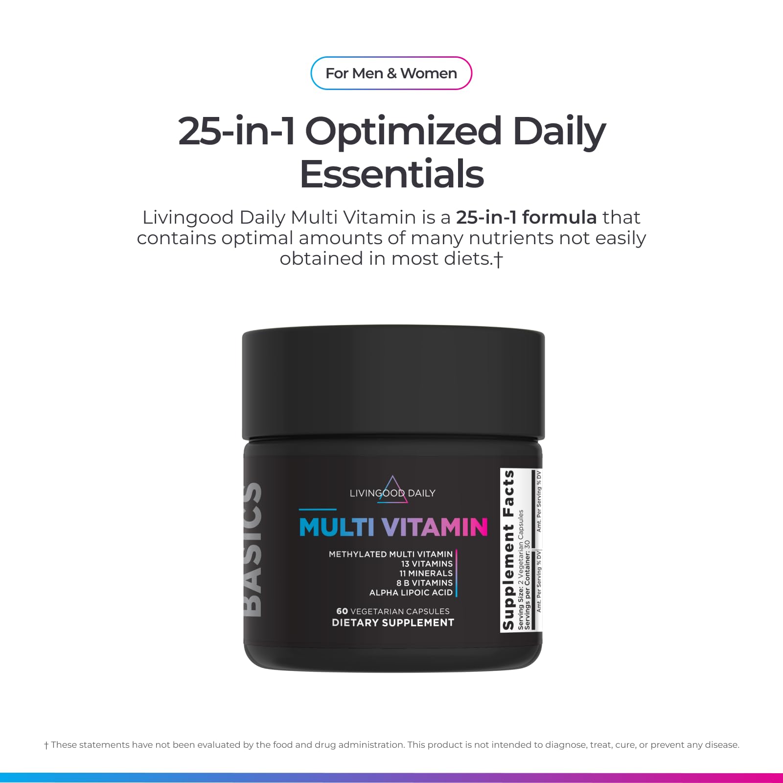 Livingood Daily Methylated Multivitamin for Adults | Energy

