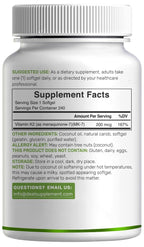 DEAL SUPPLEMENT Vitamin K2 MK-7 Softgels with Coconut Oil Base

